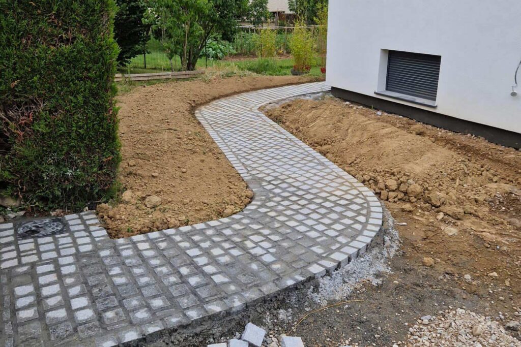 Photo d'un aménagement extérieur réalisé par TP Alpin, à proximité de Bonneville